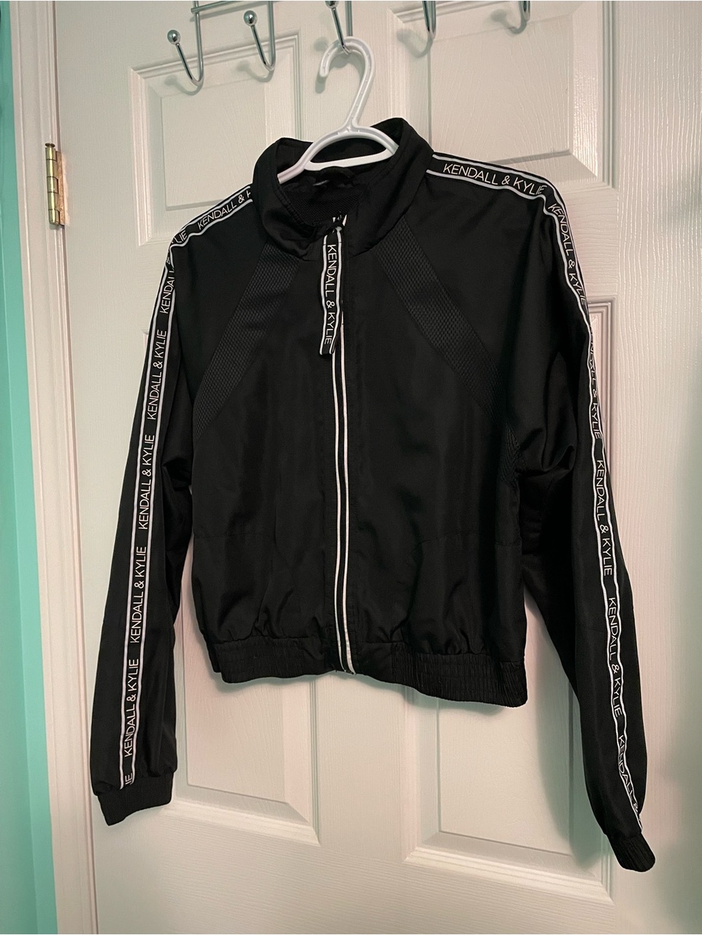 Kendall & Kylie Black Track Bomber Jacket with Logo Tape